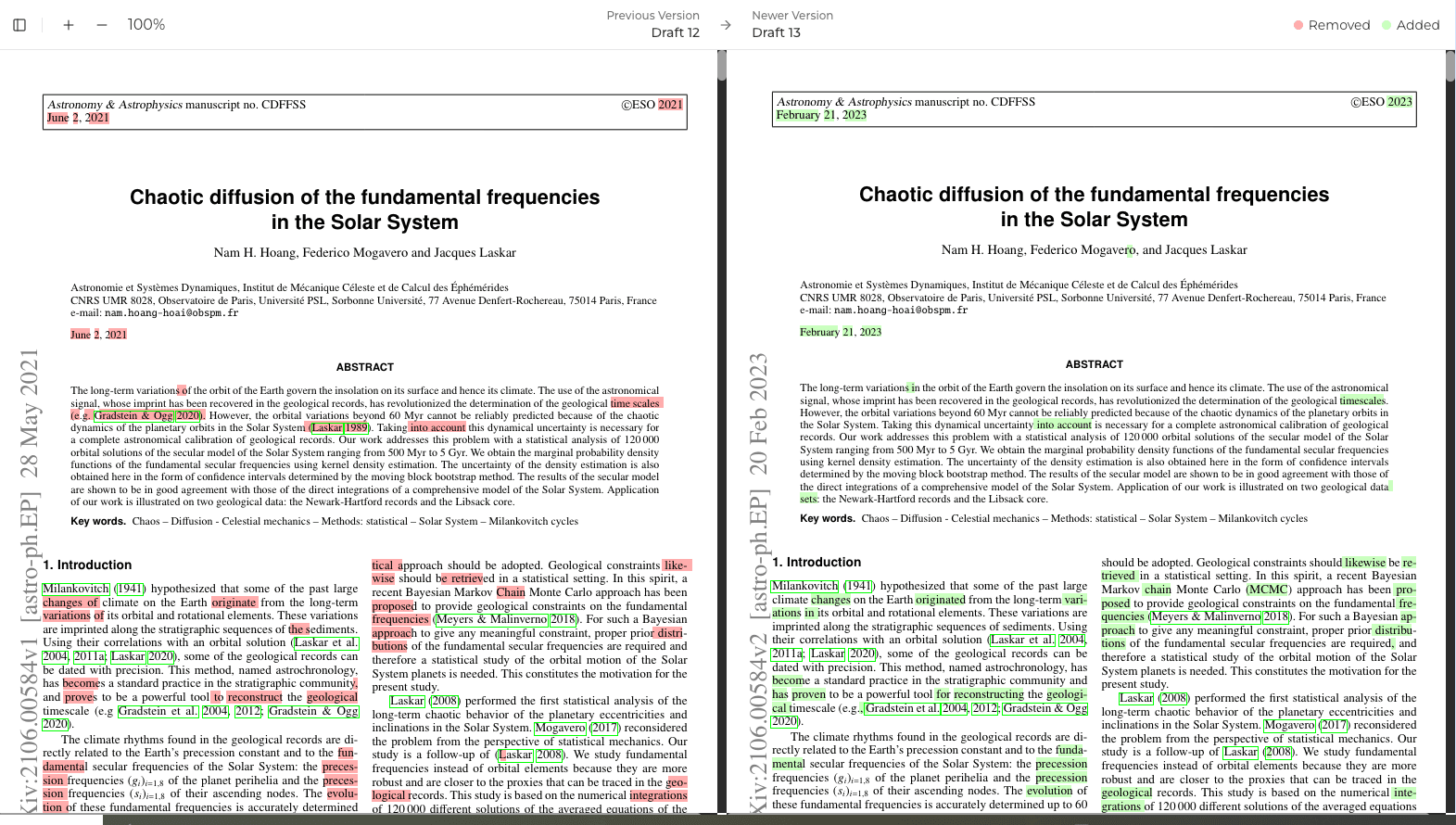 Manuscript Comparison